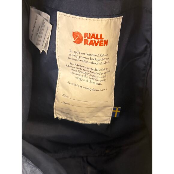 Fjallraven Re-Kånken Mini In Navy Blue/ Slate - Picture 5 of 12